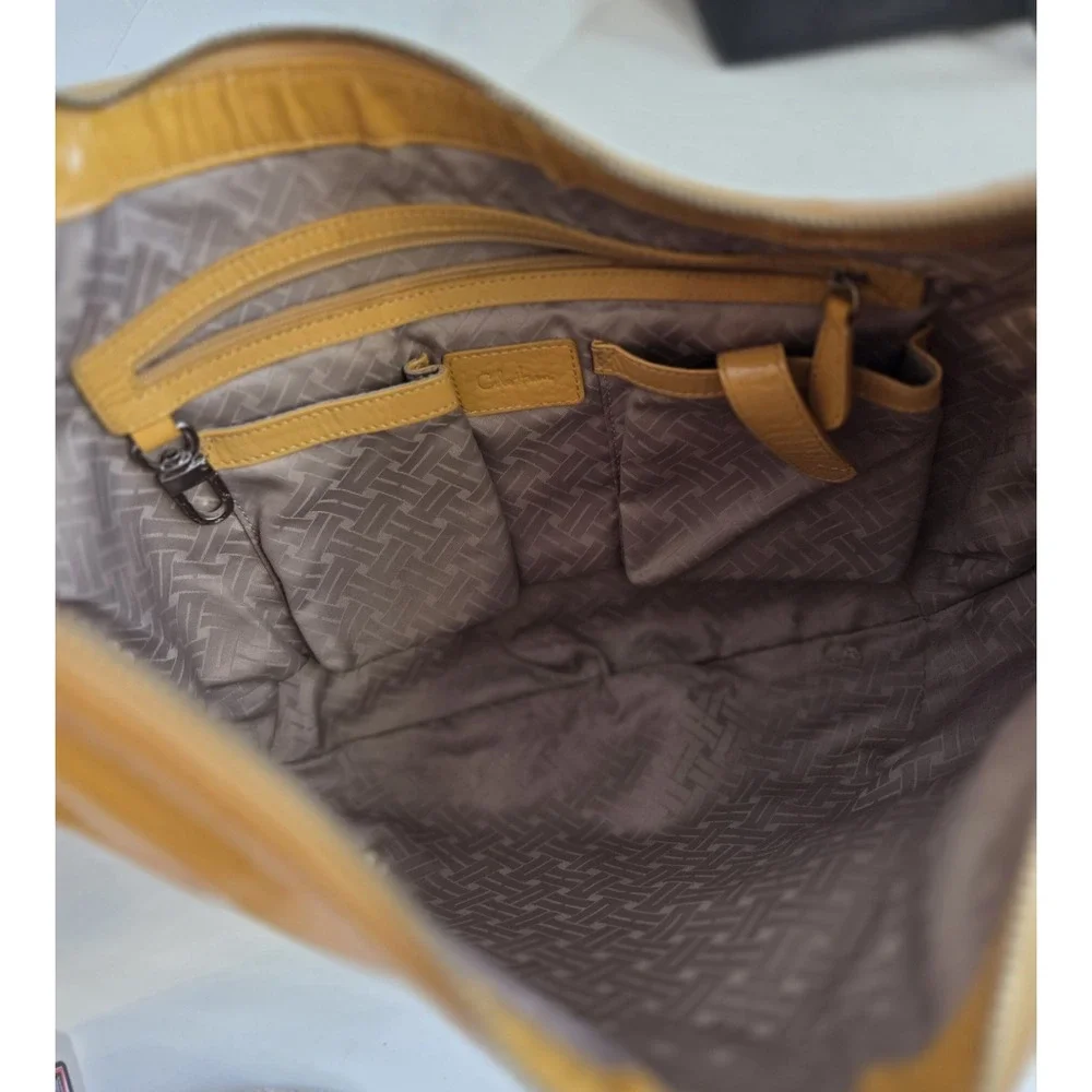Cole Haan Hobo Patent‎ Leather Large Yellow Leather Hobo Shoulder Handbag Y2K